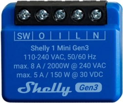 Shelly 1 Mini Gen3 Controller with Wi-Fi and Bluetooth
