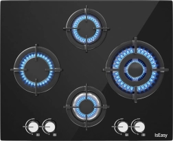 Glaskeramik-Gaskochfeld Iseasy 60 cm mit 4 Brennern