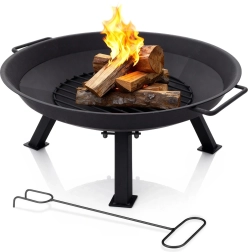 Garten-Feuerschale mit Griffen und Schürhaken 56 cm