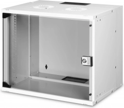 Wall-Mount Network Cabinet 19" 9U SOHO PRO with Glass Door, Grey