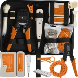 Tester für RJ45- und RJ11-Kabel, Netzwerksatz mit Werkzeugen, Abisolierer und Crimper, 145 Teile BIGSTREN