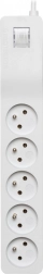 Overspanningsbeveiliging met 5 stopcontacten en schakelaar