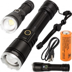 Military Tactical Flashlight with LED Cree XHP160 and Zoom