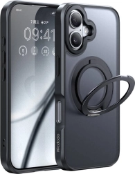 McDodo MagSafe hoesje met standaard voor iPhone 16 Plus zwart