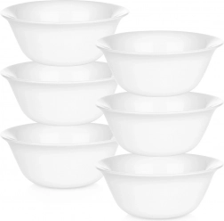 Weiße Glasschalen 300 ml, Set mit 6 Stück