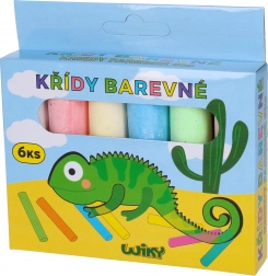 Gekleurde stoepkrijtjes 6 stuks