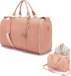 Foldable 2-in-1 travel bag 55 L with garment cover for suit/dress, water-resistant