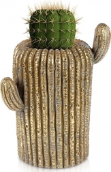 Gouden cactusvormige bloempot 34,5 cm