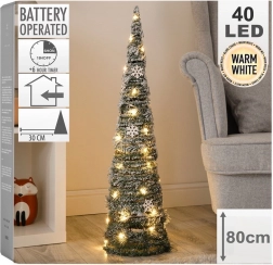Leuchtende kegelförmige Weihnachtsdeko 80 cm, grün, 40 LED