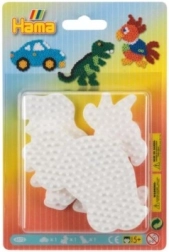 Onderlegger voor strijkkralen met motieven Auto, Papegaai en Dinosaurus