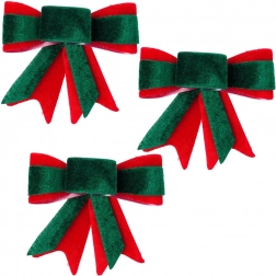 Weihnachtliche Samtschleifen 10,5 × 11 cm, Set mit 3 Stück