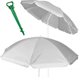 Strand- und Gartensonnenschirm mit UV-Schutz 150 cm – grau, klappbar und höhenverstellbar