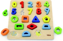 Wooden Insert Puzzle VIGA – Numbers and Shapes