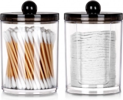 Set aus Dosen für Wattestäbchen und Abschminkpads, 2 Stück