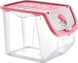 Kunststoffbox für Obst und Gemüse mit Deckel, rosa, 12 l