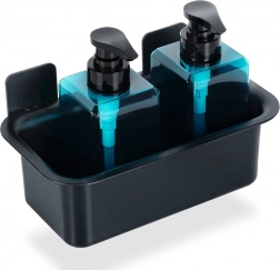 Schwarzes selbstklebendes Duschregal 23,5 × 13,5 × 11,5 cm