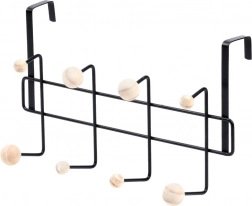 Hängender Türhaken aus Metall und Holz 37 cm, schwarz