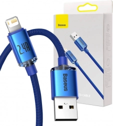 Baseus Crystal Shine USB-auf-Lightning-Kabel 2,4 A 1,2 m – Blau