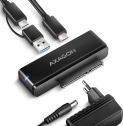 USB‑C 10Gbps auf SATA Adapter für 2,5"/3,5" SSD/HDD FASTPORT X mit Netzteil und 60‑cm‑Kabel