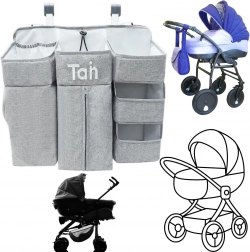 Multifunktionaler Bett-Organizer – grau