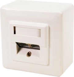 Stopcontact nat/subt. CAT5e 2xRJ45 afgeschermd