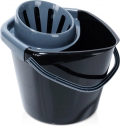 Plastic mop bucket with wringer 10 l, black