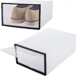 Modular shoe organizer with transparent flap