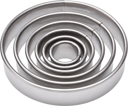 Emporte-pièces ronds Orion en acier inoxydable de 1,3 à 5,2 cm - 5 pièces