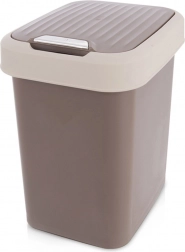 Kunststoff-Mülleimer 12 l braun mit Schwingdeckel