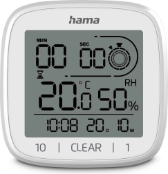 Horloge de salle de bain électronique avec thermomètre et hygromètre