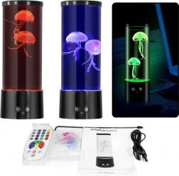 Lampe LED décorative avec méduses, alimentation par piles et câble USB