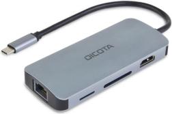 USB‑C 8‑in‑1 multi hub 4K with PD 100 W power by DICOTA
