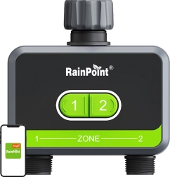 Twee-zone slimme irrigatietimer met RainPoint-app