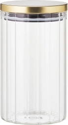 Bocal en verre pour aliments secs avec couvercle et joint 1 L