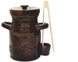 Keramischer Fermentationsbehälter 1,5 l mit Deckel und Zange