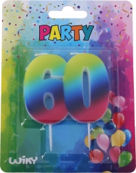 Rainbow Birthday Candle Number 60