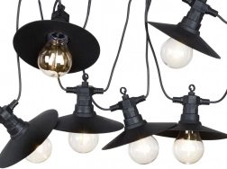 Garten-Lichterkette 5,5 m mit 6 LED-Lampen, IP44, warmes Licht