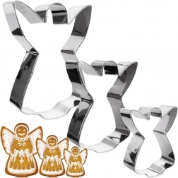 Set of stainless steel angel cookie cutters – 3 sizes, 12 cm