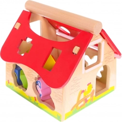 Jeu d’encastrement en bois en forme de petite maison ferme ECOTOYS