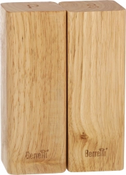 BERRETTI Salt and Pepper Shakers - Rubberwood 5.5x5.5x15 cm