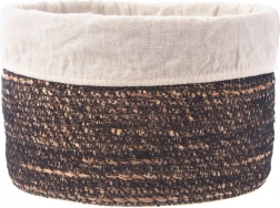 Handgeflochtener Aufbewahrungskorb mit herausnehmbarer Stoffeinlage 20 × 13 cm
