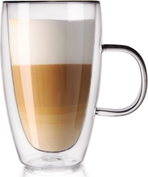 Double-Wall Thermal Glass Mug for Latte 430 ml