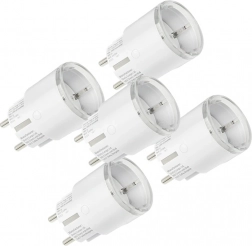 Set van 5 slimme stopcontacten Shelly Plug S Gen3 12 A, wit