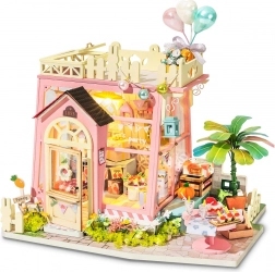 Miniatur-Häuschen ROBOTIME Holiday Party Time – DIY-Bausatz mit LED