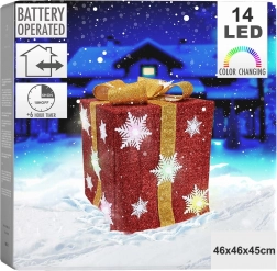 Leuchtendes Weihnachtsgeschenk mit LED, rot, 46 cm