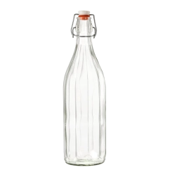 Glasflasche Costolata mit Bügelverschluss 1 l