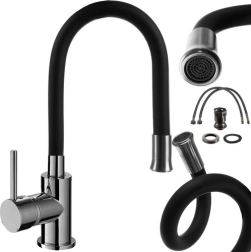 deck-mounted kitchen faucet with flexible pull-out spout RUHHY