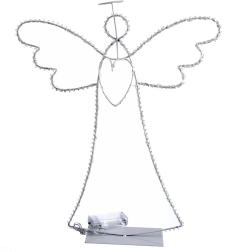 Ange en métal blanc avec auréole LED