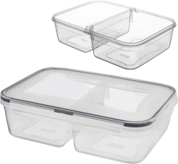 Geteilte Lebensmittelbox mit Deckel und Dichtung 2 l
