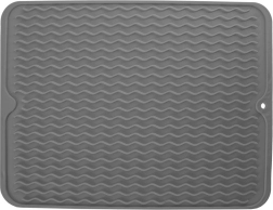 Tapis égouttoir en silicone pour vaisselle 40 × 30,5 cm – gris